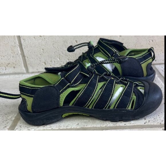 Keen NEWPORT H2 Youth Kids Black Lime Green Waterproof Sandals Size 5 - Picture 7 of 15